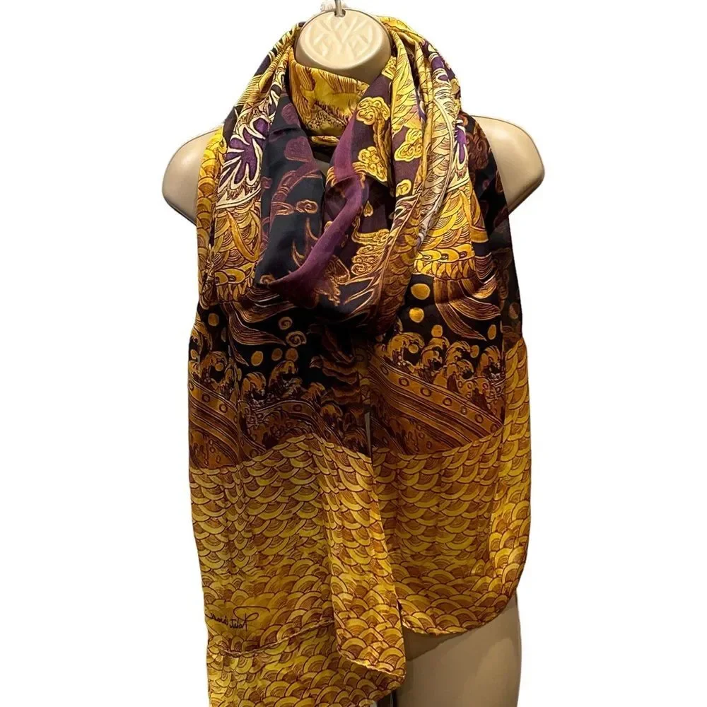 NWT Roberto Cavalli 100% Silk Scarf
